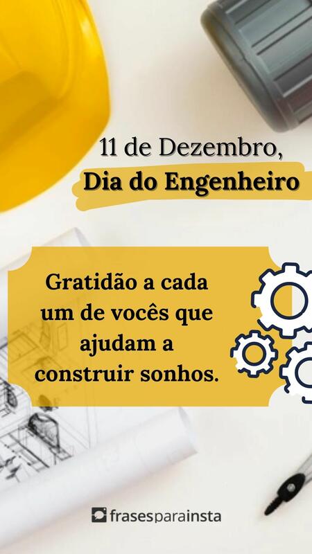 Frases para Dia do Engenheiro: Parabéns pelo seu dia!