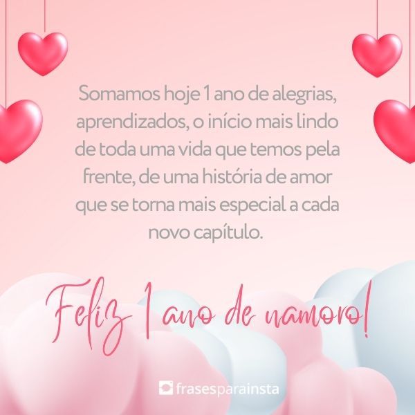 Frases para 1 ano de Namoro: 365 dias juntos com muito amor