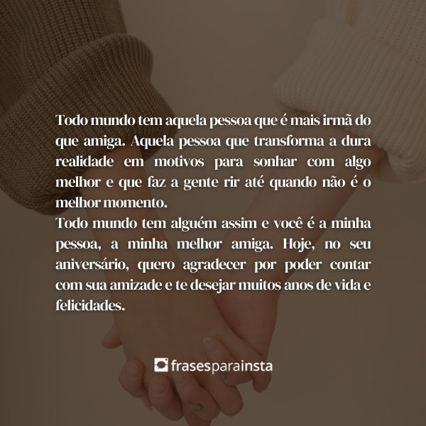 Texto de Aniversário para Melhor Amiga