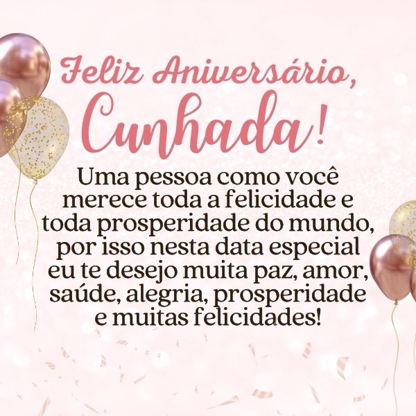 Mensagem de Aniversário para Cunhada +50 Opções para Felicitá-la